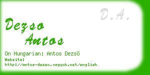 dezso antos business card